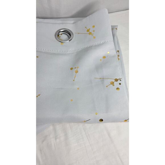 Grey-White & Gold Blackout Curtains 2 Panels 42x108" Insulated Grommet Style - Picture 4 of 9